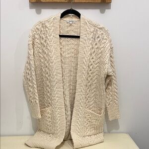 Madewell Cream Cable Knit Cardigan